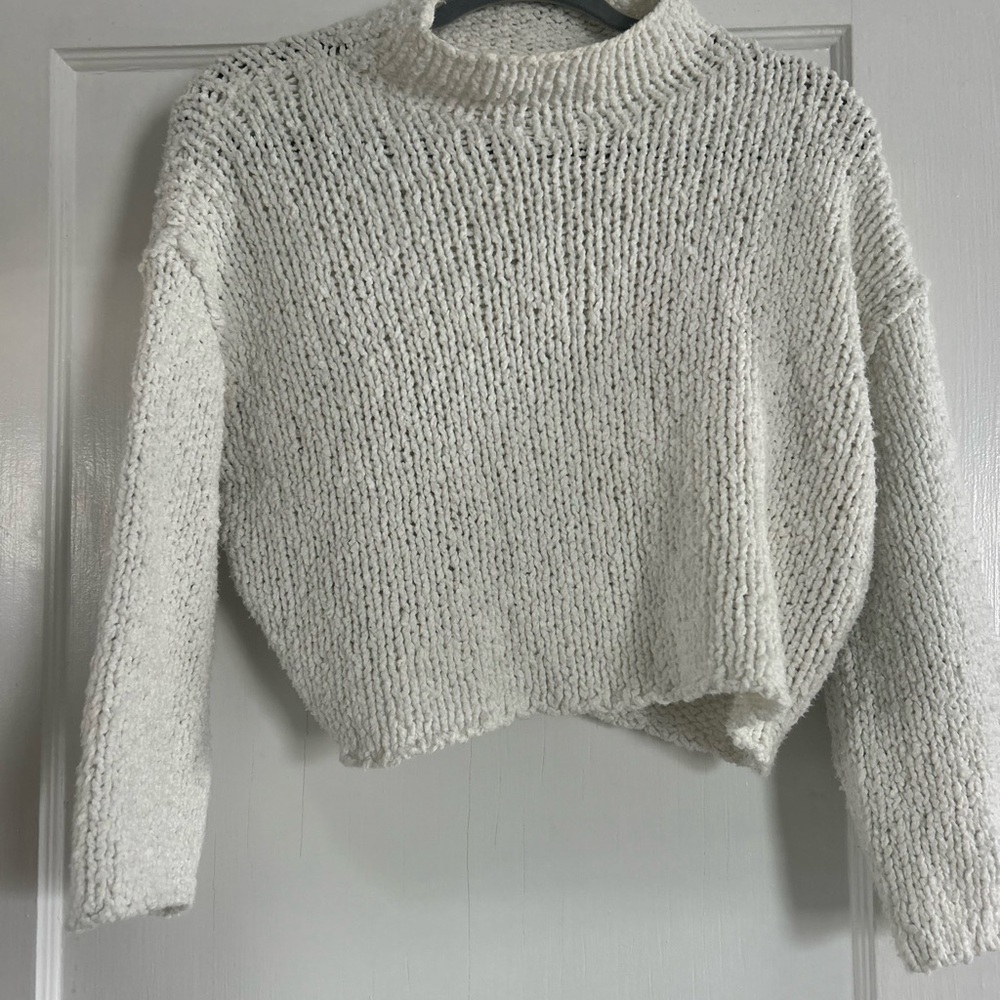 Cozy White Knit Sweater